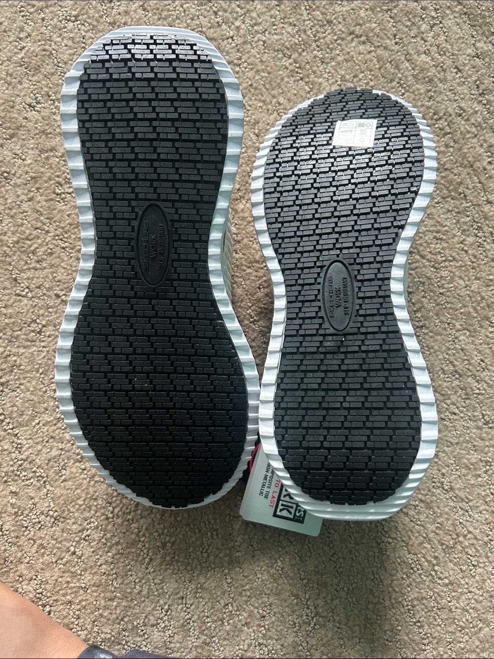 Skechers White Knit Slip-On Sneakers with Gold Accent Loops - Picture 4 of 13